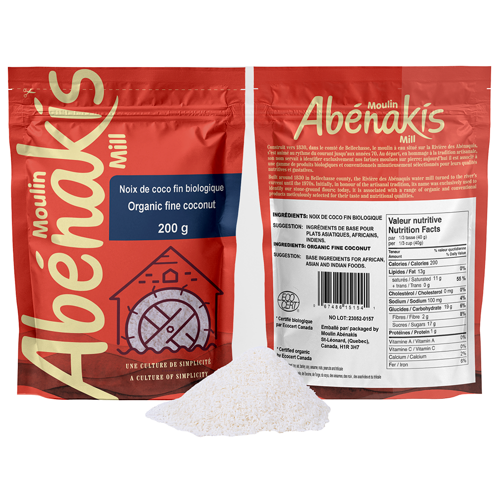 Noix de coco fine biologique Noix de coco fine 100% biologique - Moulin Abénakis