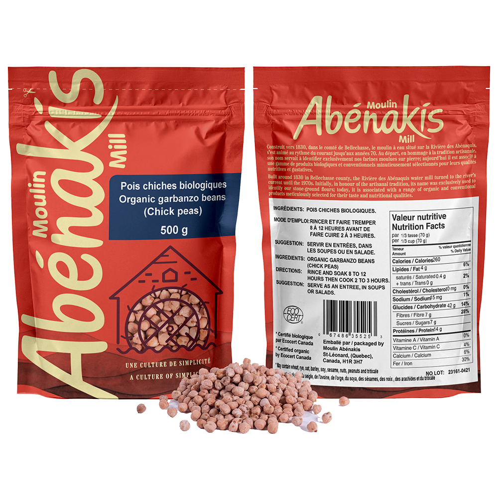 Pois chiches biologiques Pois chiches 100% biologiques - Moulin Abénakis