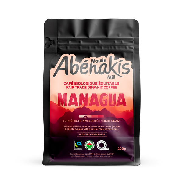 Café en grains velouté Managua, biologique et équitable