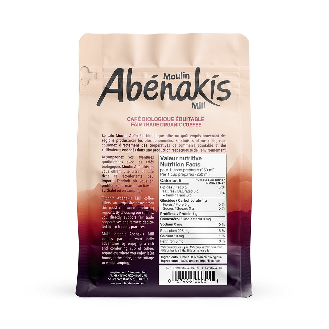 Café en grains velouté Managua, biologique et équitable