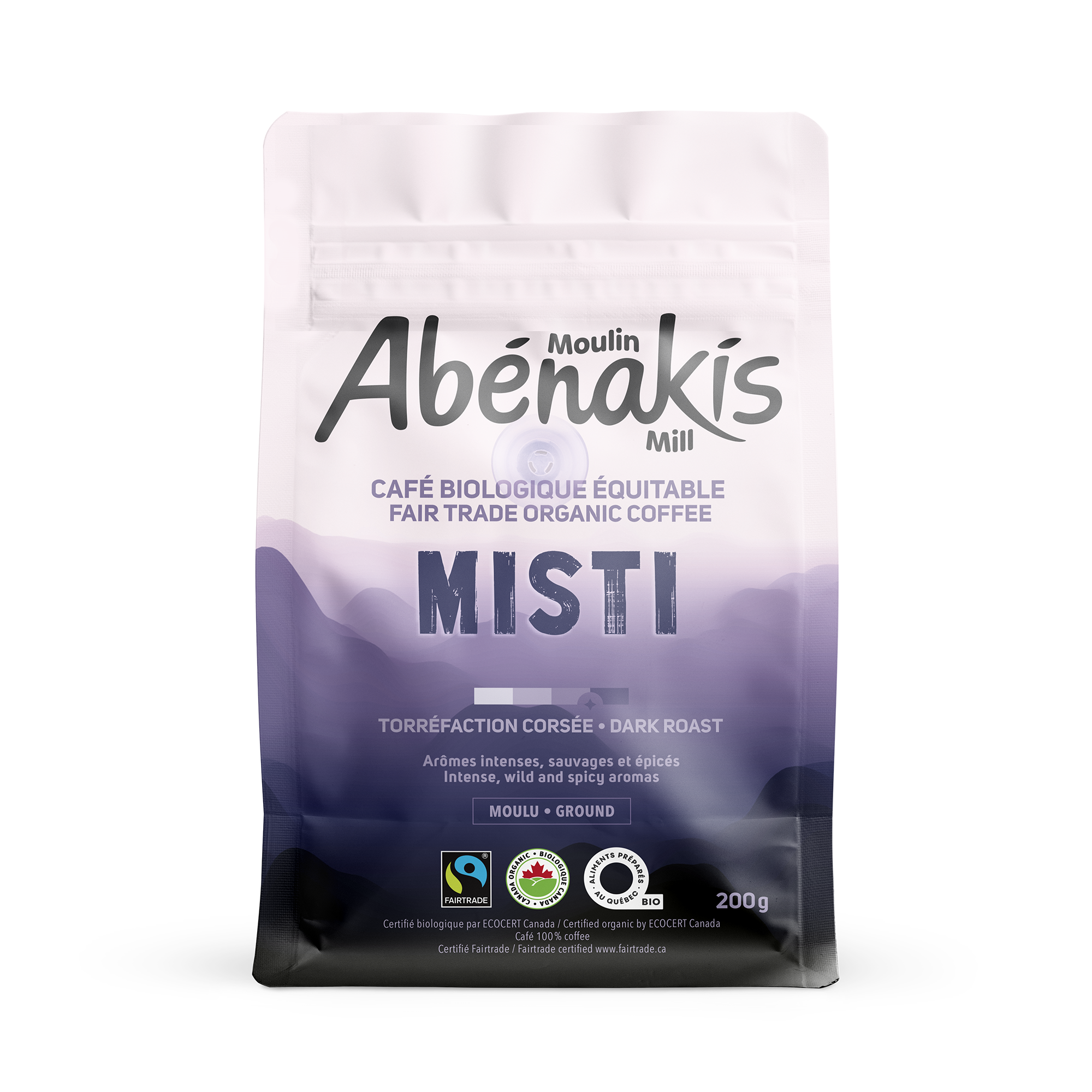 Café moulu corsé Misti, biologique et équitable