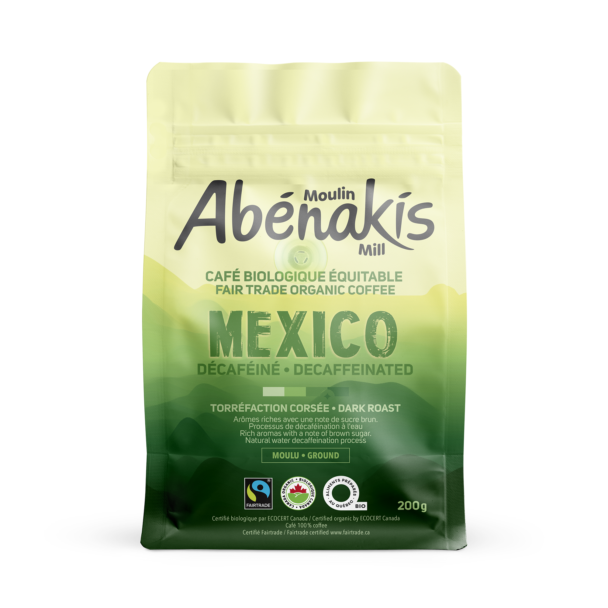 Café moulu décaféiné Mexico, biologique et équitable