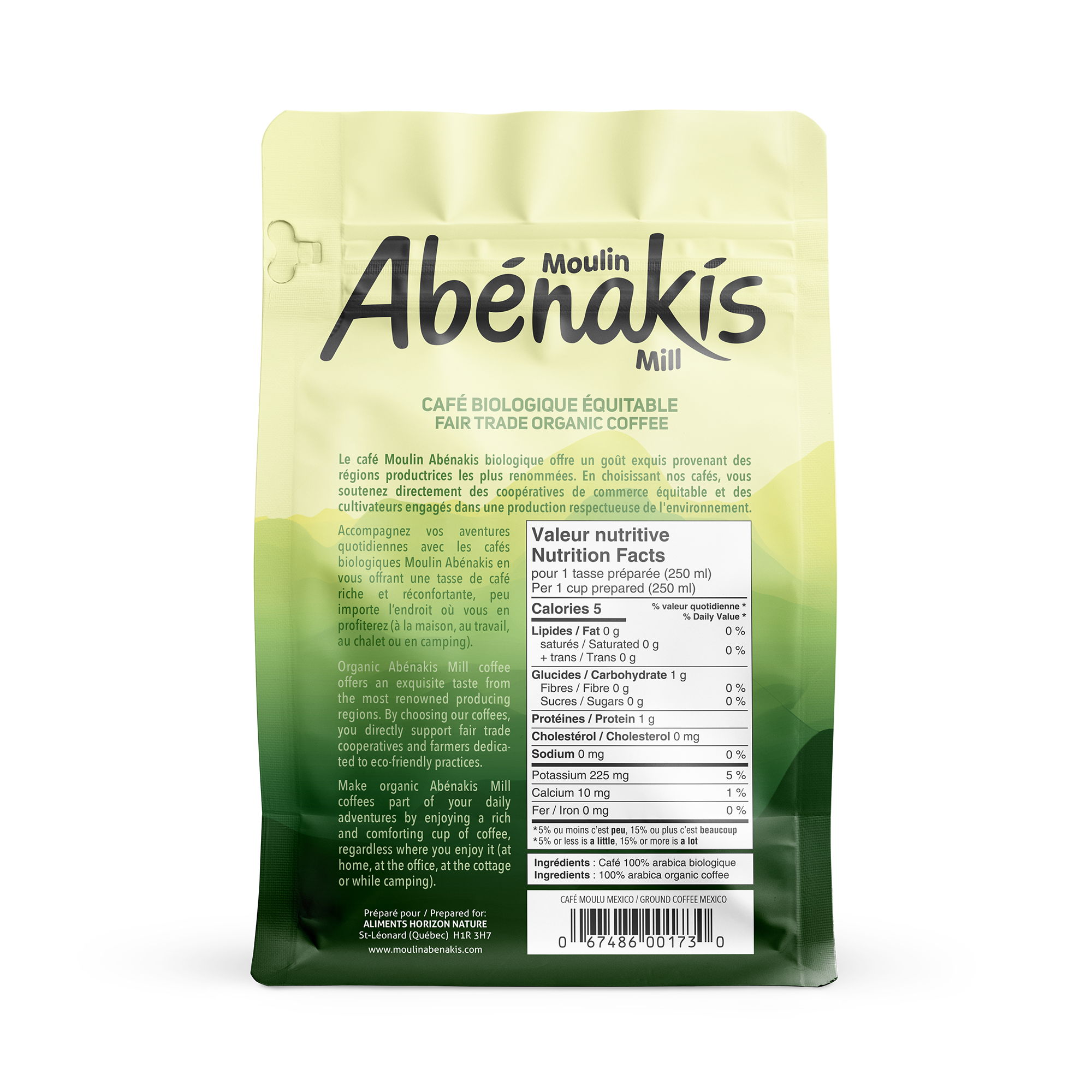 Café moulu décaféiné Mexico, biologique et équitable