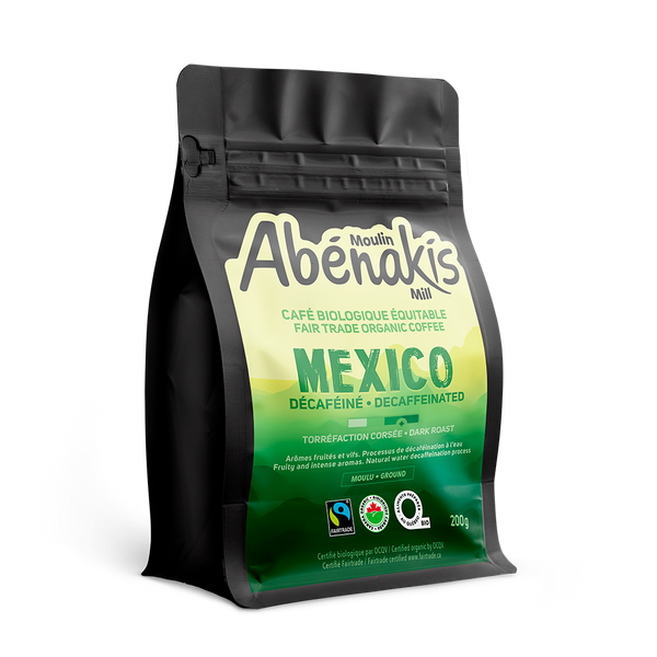 Café moulu décaféiné Mexico, biologique et équitable