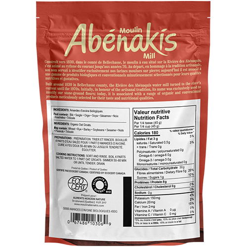 Amandes d'avoine biologiques