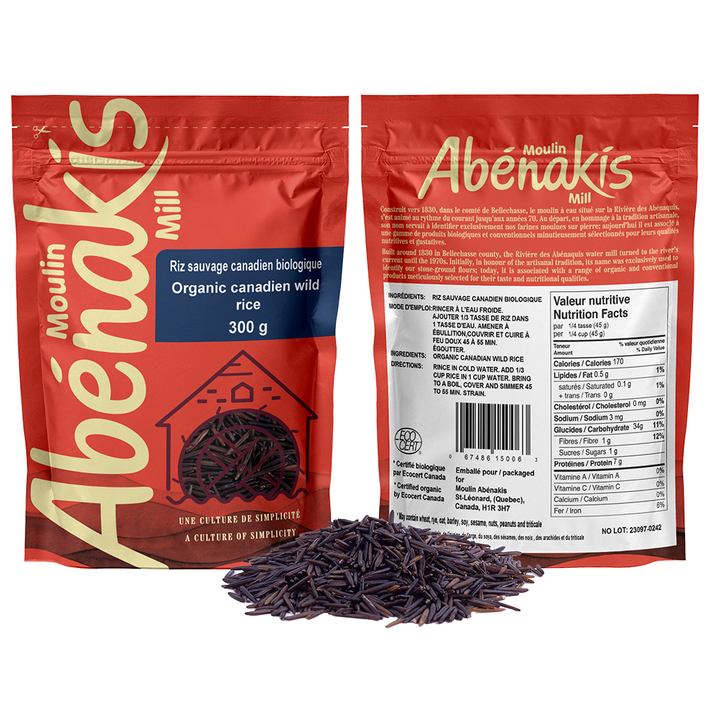 Riz sauvage canadien 100 biologique Moulin Abénakis