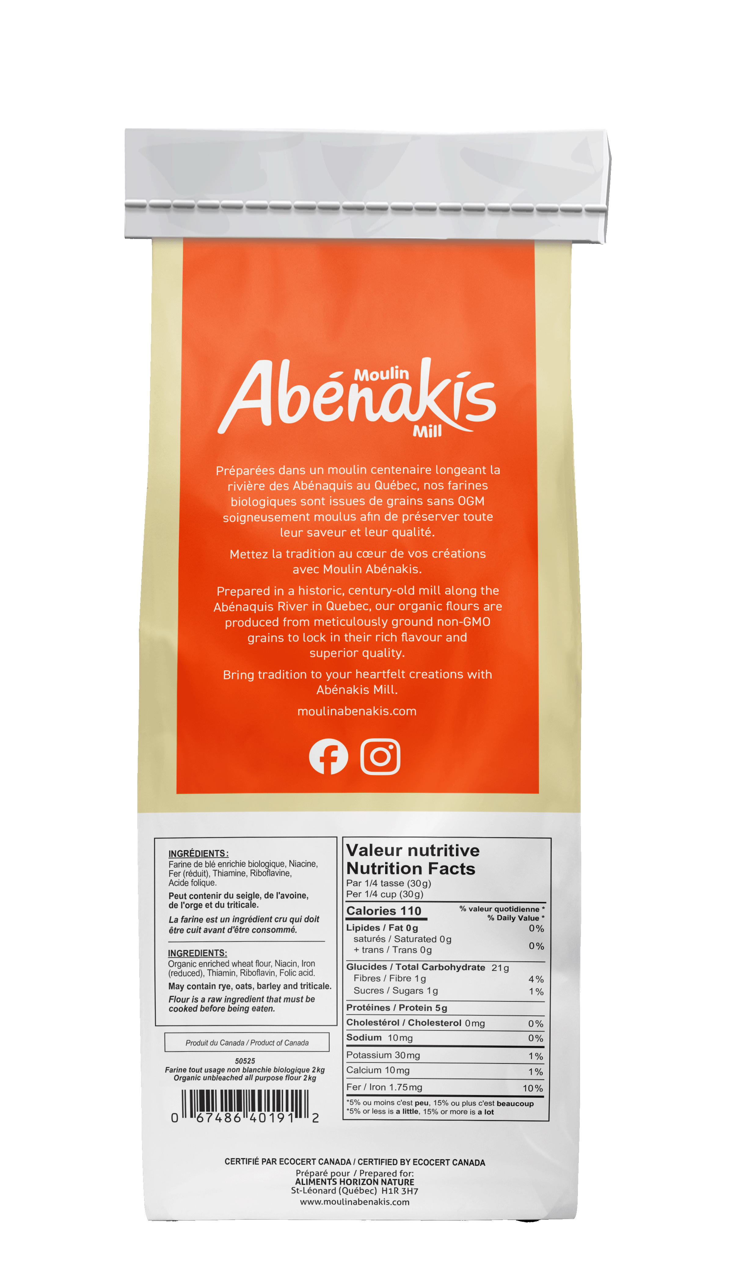 Farine de blé entier à pain biologique