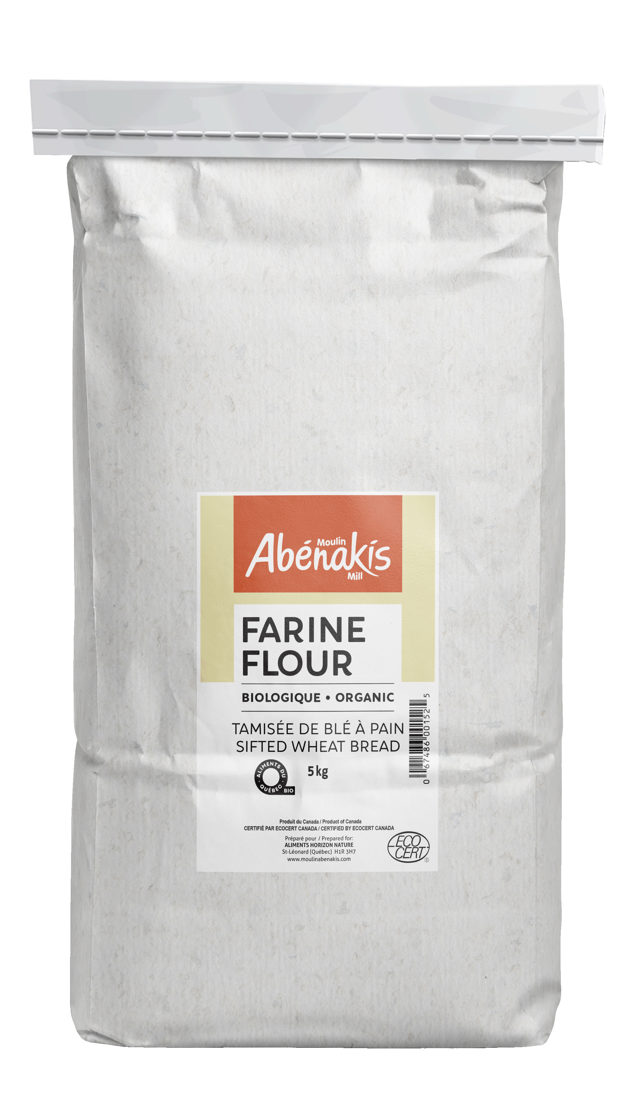 Farine de blé à pain tamisée biologique