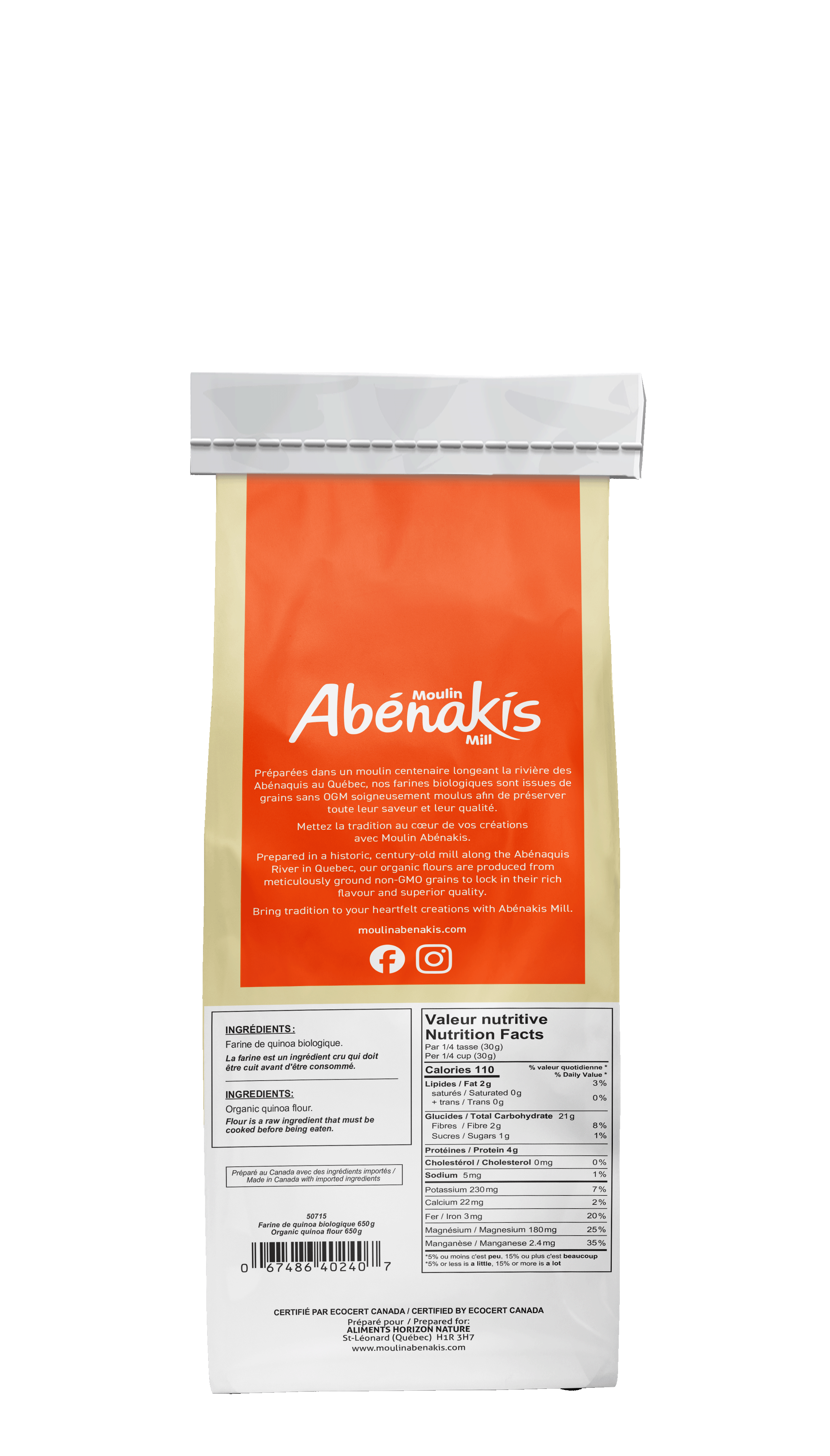 Farine de maïs biologique