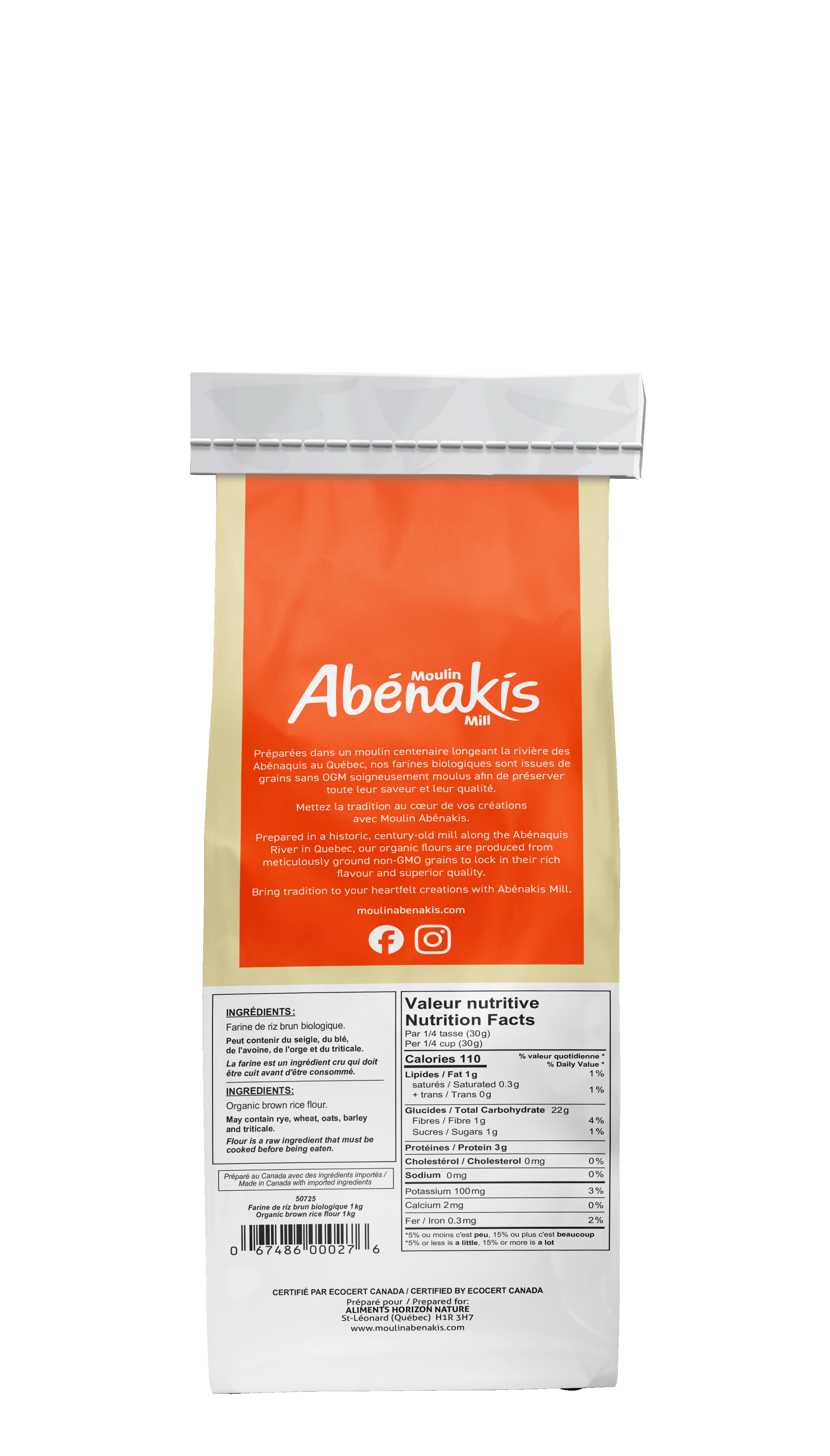 Farine de riz brun biologique