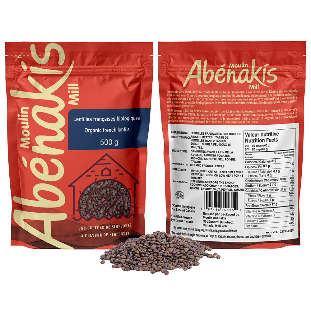 Lentilles françaises 100% biologiques - Moulin Abénakis