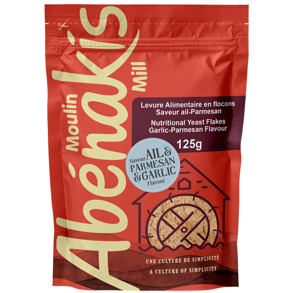 Levure alimentaire en flocons à saveur ail et parmesan